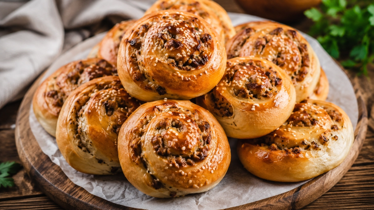 Вместо пирожков у меня вкуснючая улитка: берем фарш и картошку и получаем ароматный пирог — нежный, простой и готовится на раз-два